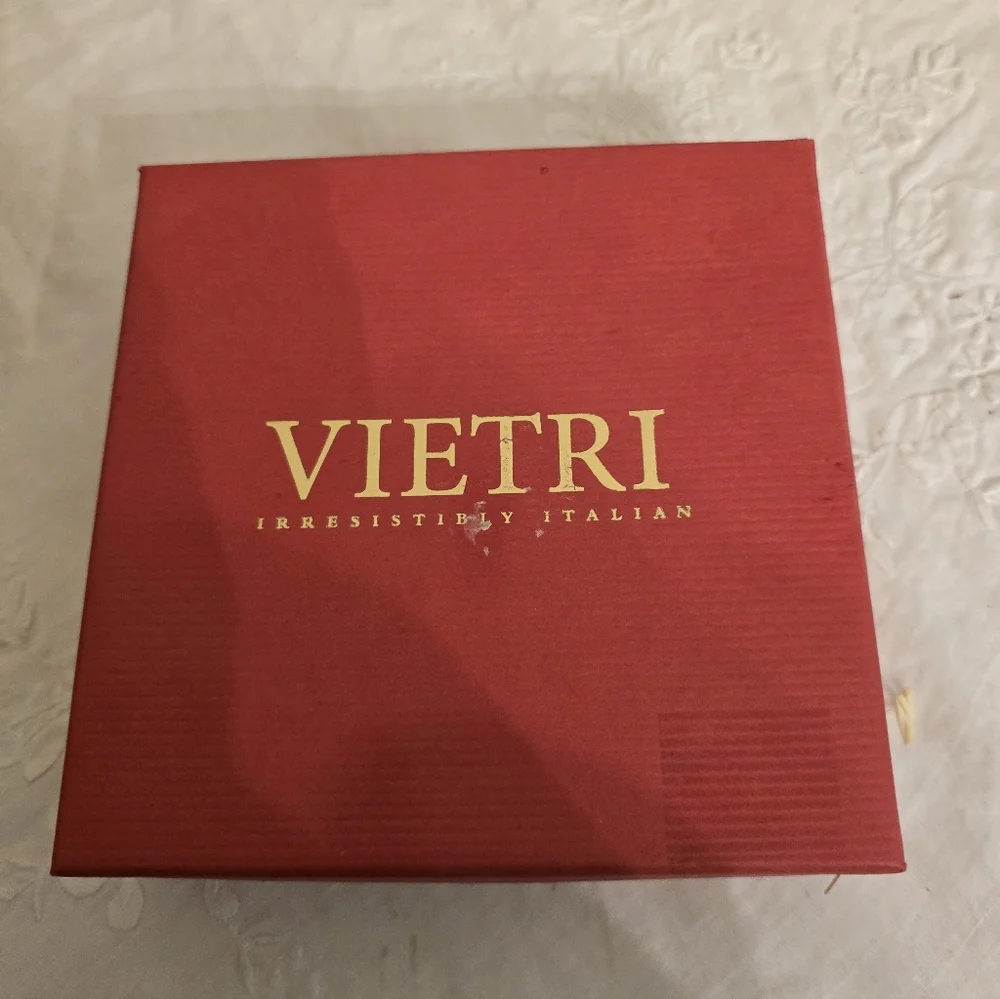 Vietri White Cermic Cross Ornament With Box